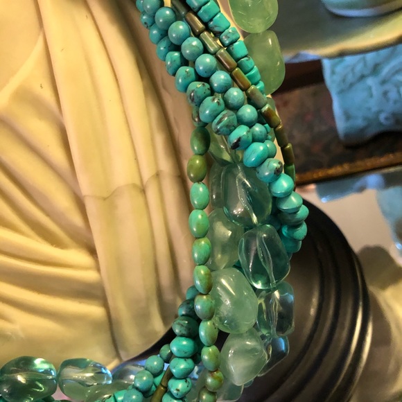 Faux Turquoise Costume Necklace - Picture 4 of 4